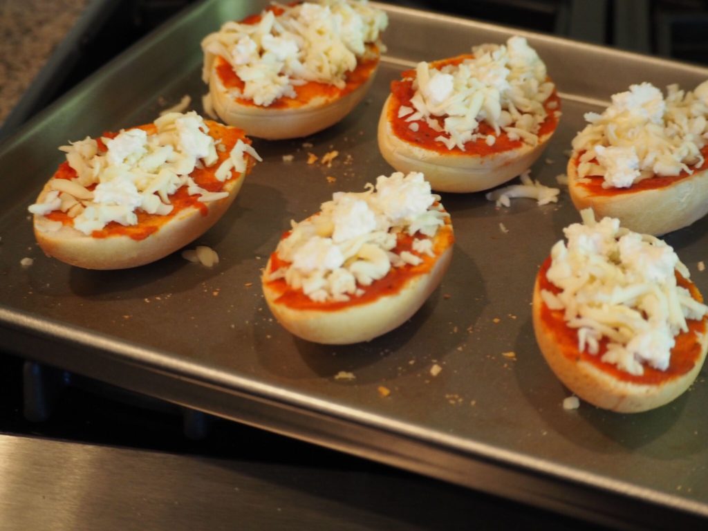 Mini football pizzas