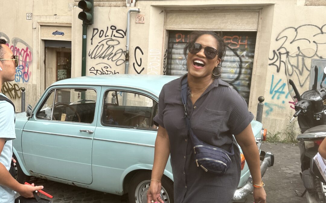 Danielle of The Sports Brat is Italy walking the streets of Rome.