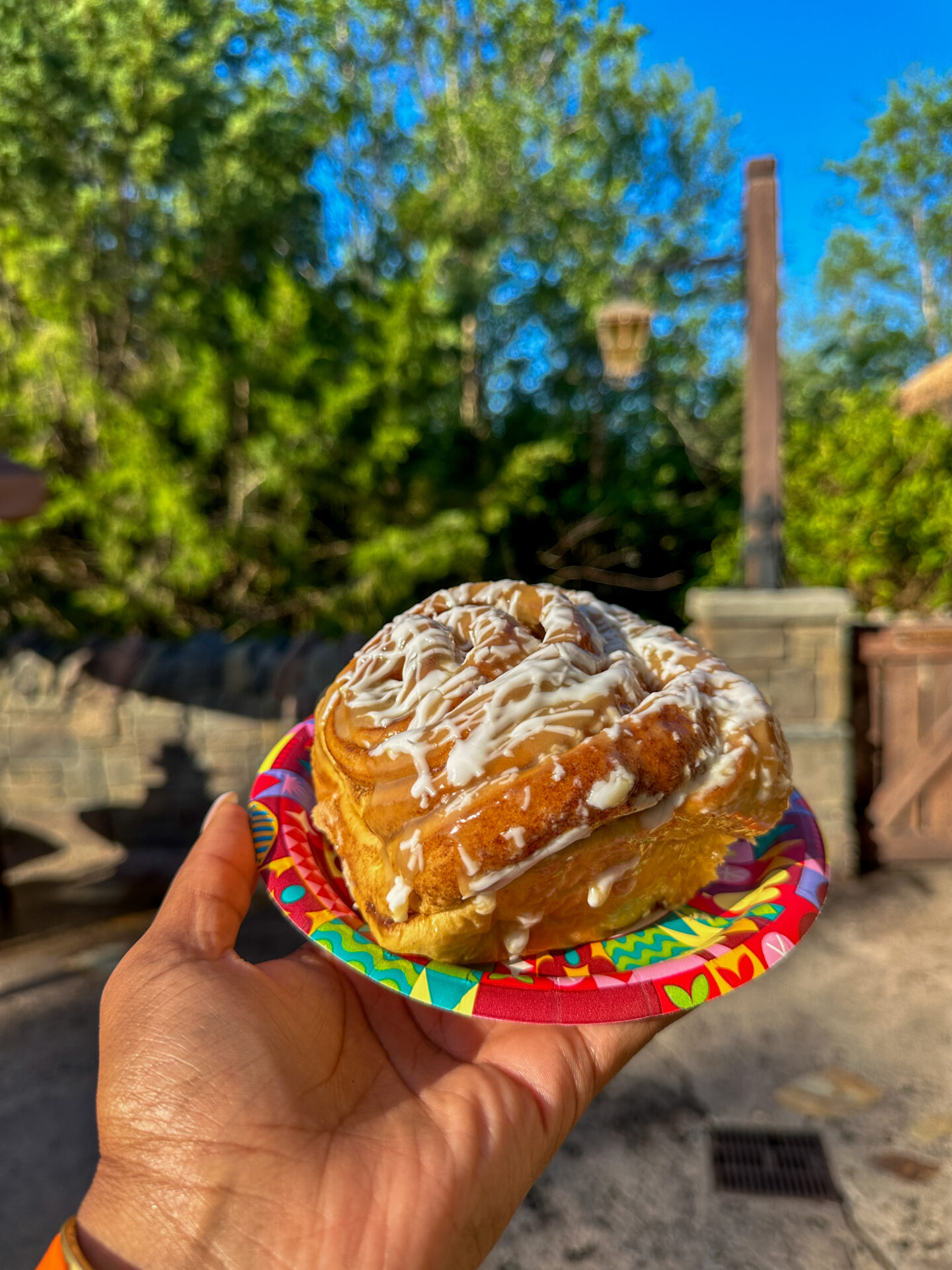 cinnamon roll on Disney World plate